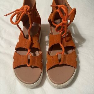 Sorel Orange Lace-Up Sandals